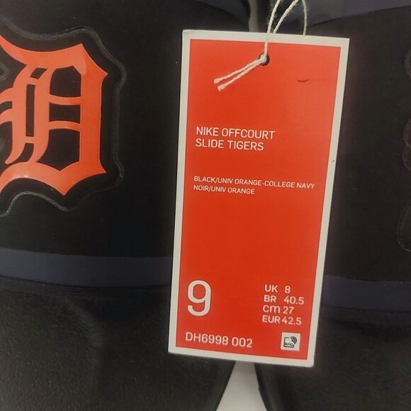 Nike Offcourt Slide Detroit Tigers Mens Size 9 Sandal Cushioned Strap Black main image 10